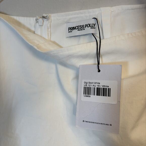 Princess Polly Skort Size 12 White Gigi Lower Impact US 12 EU34 Short Summer - Picture 4 of 7
